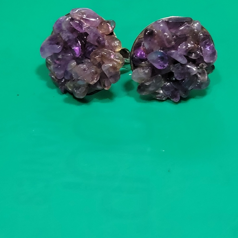 GIANFRANCO FERRE Amethyst  Cluster Earrings